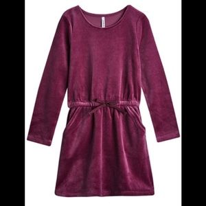 Velour Sweater Dress, Girls.